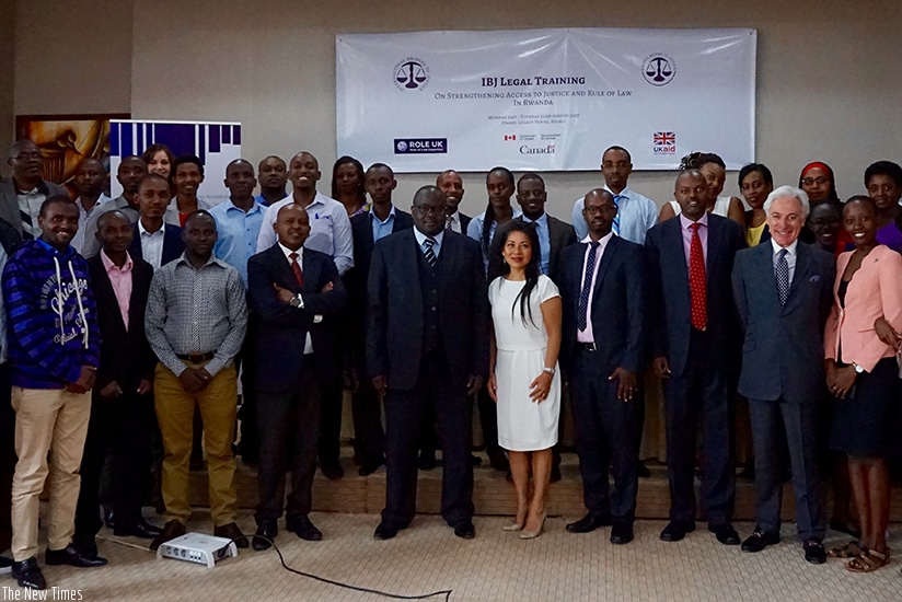 Participants pose for a group photo after the two-day training on Tuesday in Kigali. Julius Bizimungu. 