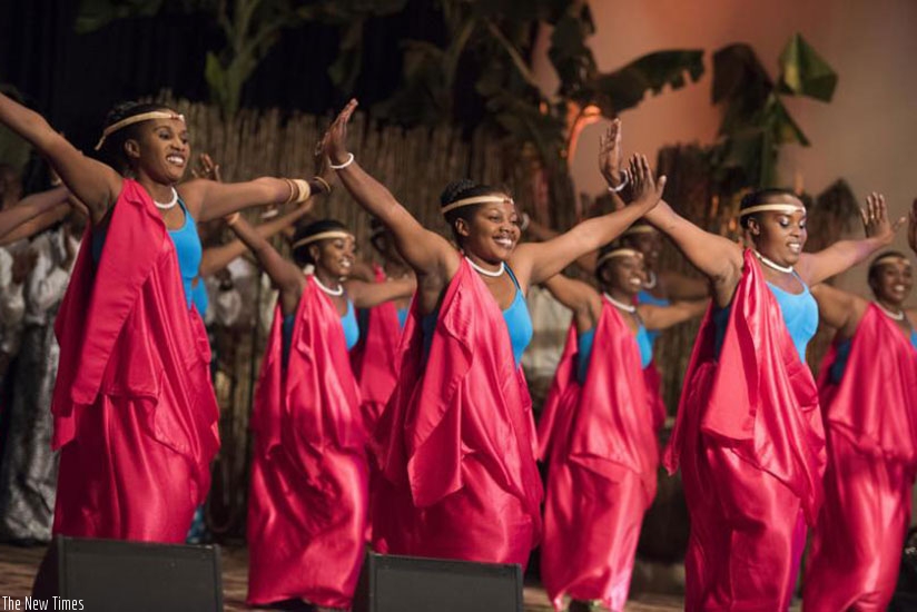 Female members of the national ballet Urukerereza performing at JAMAFEST in 2015. Net. rn