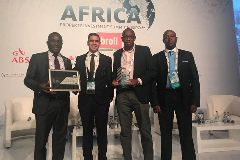 (L-R) Daniel Kamau (CEO - Fusion Capital Ltd), Kfir Ruskin (MD - Africa Property Investment Summit), Michael Idusso (Director - Kigali Heights Development Company), Charles Haba (M....