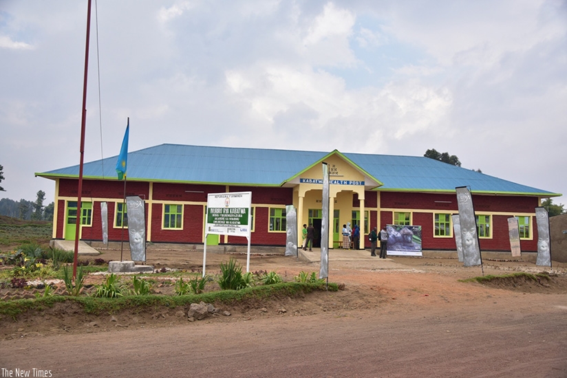 The new health post in Kabatwa Sector in Nyabihu District is expected to deliver service to some 4,200 households. Inset, Nyabihu mayor Addoulatif Twahirwa, Dr Ayingeneye and Kaliz....