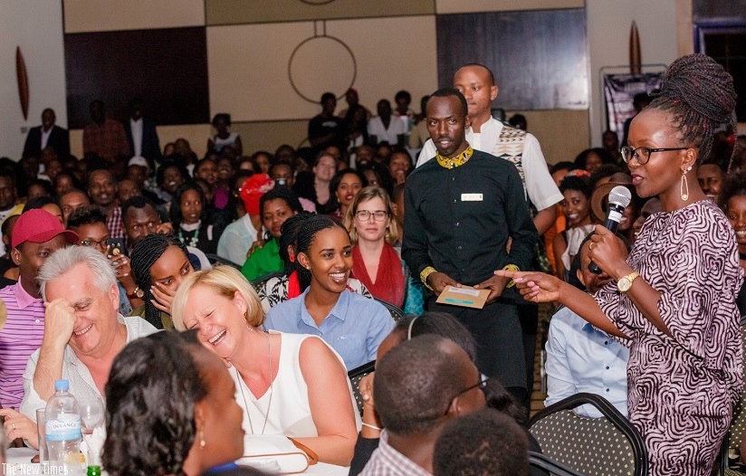 The Ugandan comedian took time off to mingle and interact  with the audience
