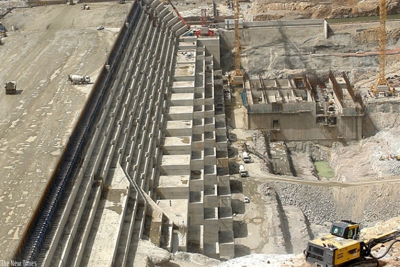 The new dam under construction in Ethiopia. Net.