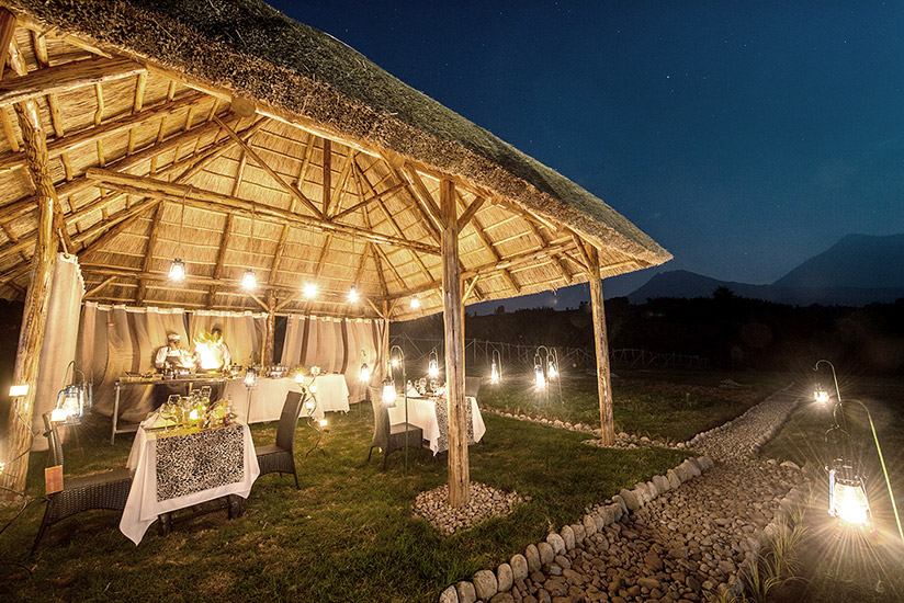The Amakoro Songa Kinigi Lodge provides luxury accommodation for ecotourists particularly those visiting the Volcanoes National Park in Northern Rwanda.
