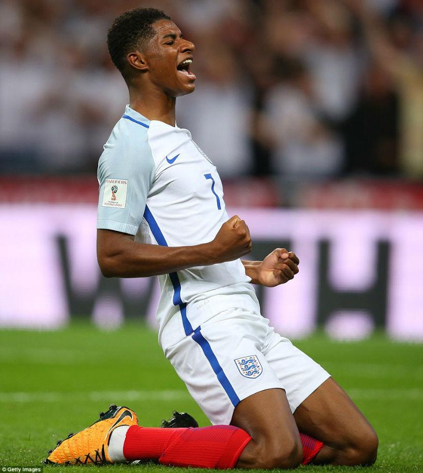 Marcus Rashford scored the winner for England as they came from behind to beat Slovakia 2-1 at Wembley on Monday night. / Internet photo