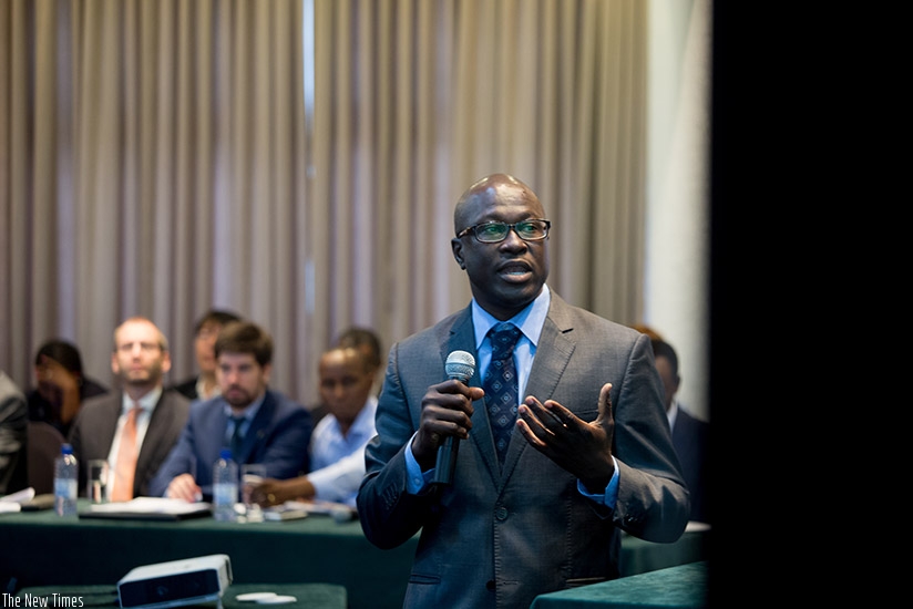 Sorgo makes a presentation during the meeting. Timothy Kisambira.