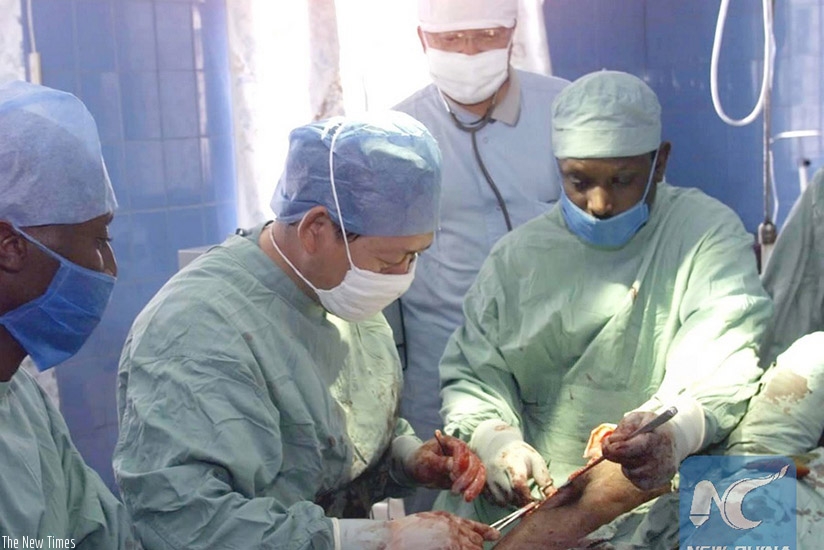 A patient under surgery in of Kigali hospitals