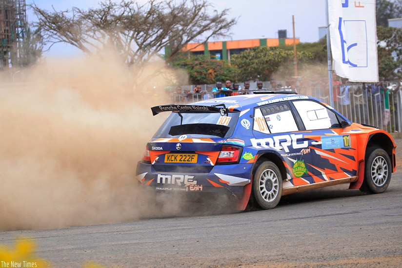Kenyan Baryan Manvir leads the table  after  competitive sections of the Rwanda Mountain Gorilla Rally on Friday. Sam Ngendahimana