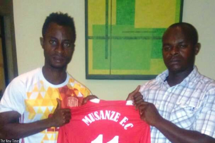 Ghanaian striker Leslie Lamptey will wear shirt 11 for Musanze FC. Courtesy