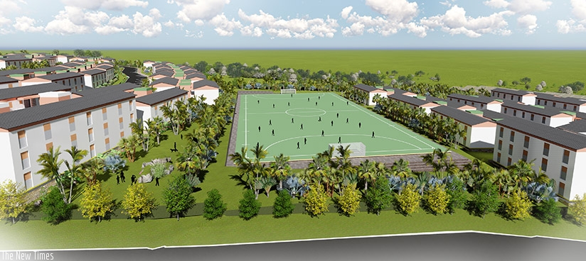 An artistic impression of the newly planned settlement in Busanza in Kanombe Sector, Kicukiro District where the people who will be relocated from Kangondo neighbourhood in Nyaruta....