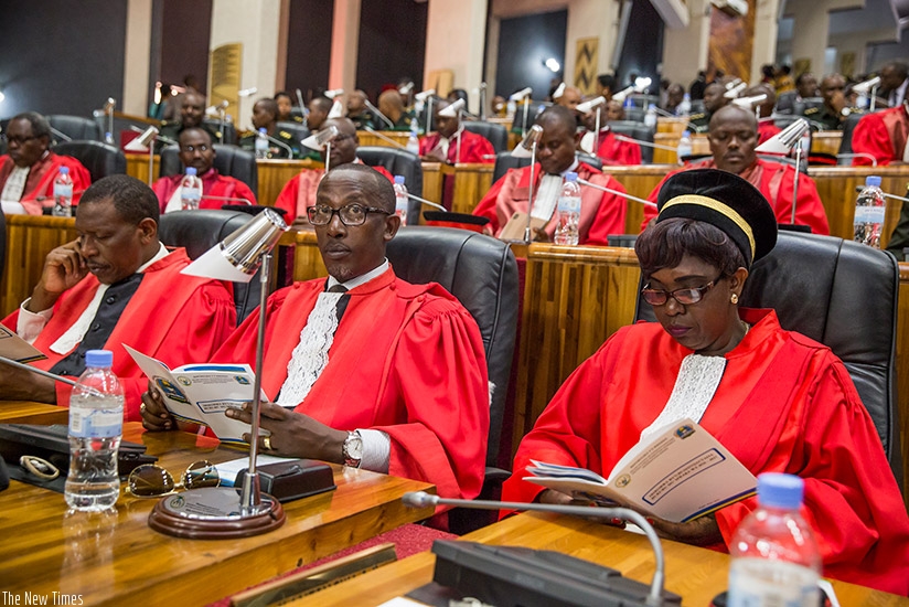 Judges follow proceedings during the launch of the judicial year at parliament.file