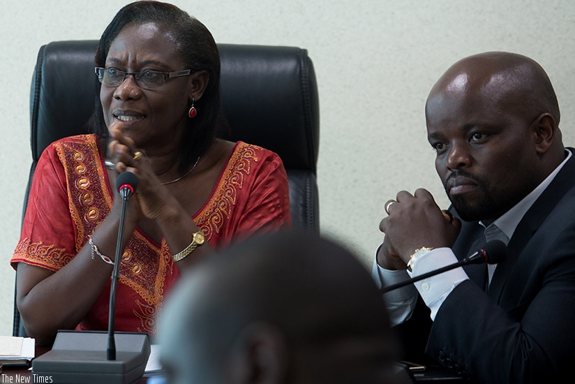 State Minister for Community Development and Social Affairs Alvera Mukabaramba speaks during the handover of responsibility  of addressing the plight of children to the new Nationa....