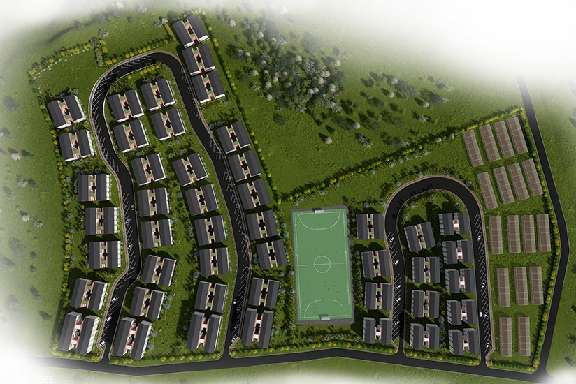 An artistic impression of the newly planned settlement in Busanza. Courtesy.