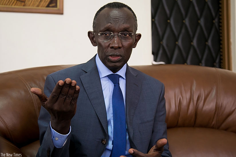 Prof. Rugege during the interview at his office in Kigali last week. / Faustin Niyigena.