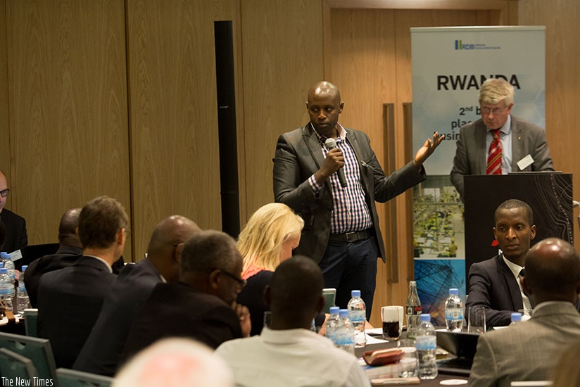 Kayitare makes a presentation for the investors during the meeting last week. Timothy Kisambira.