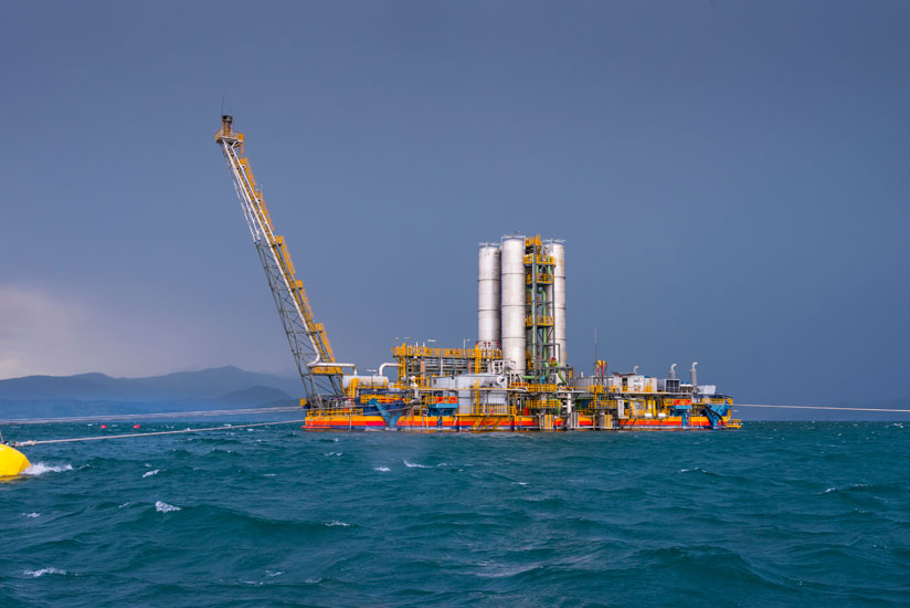  A methane gas extraction facilitity on Lake Kivu.