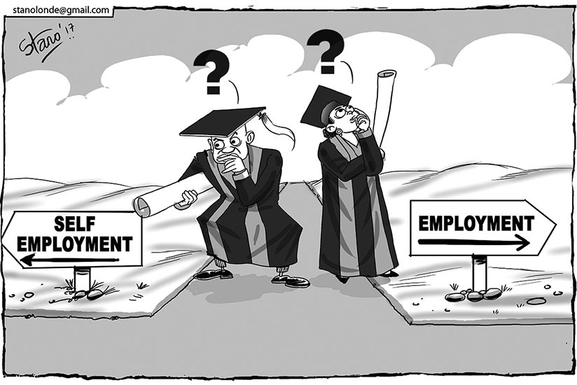 Most graduates usually find themselves in a dilemma on whether to seek a job or go into self employment