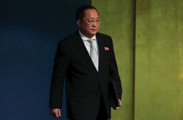 North Korean Foreign Minister Ri Yong-ho arrives to address the 72nd United Nations General Assembly at U.N. headquarters in New York. / Courtesy