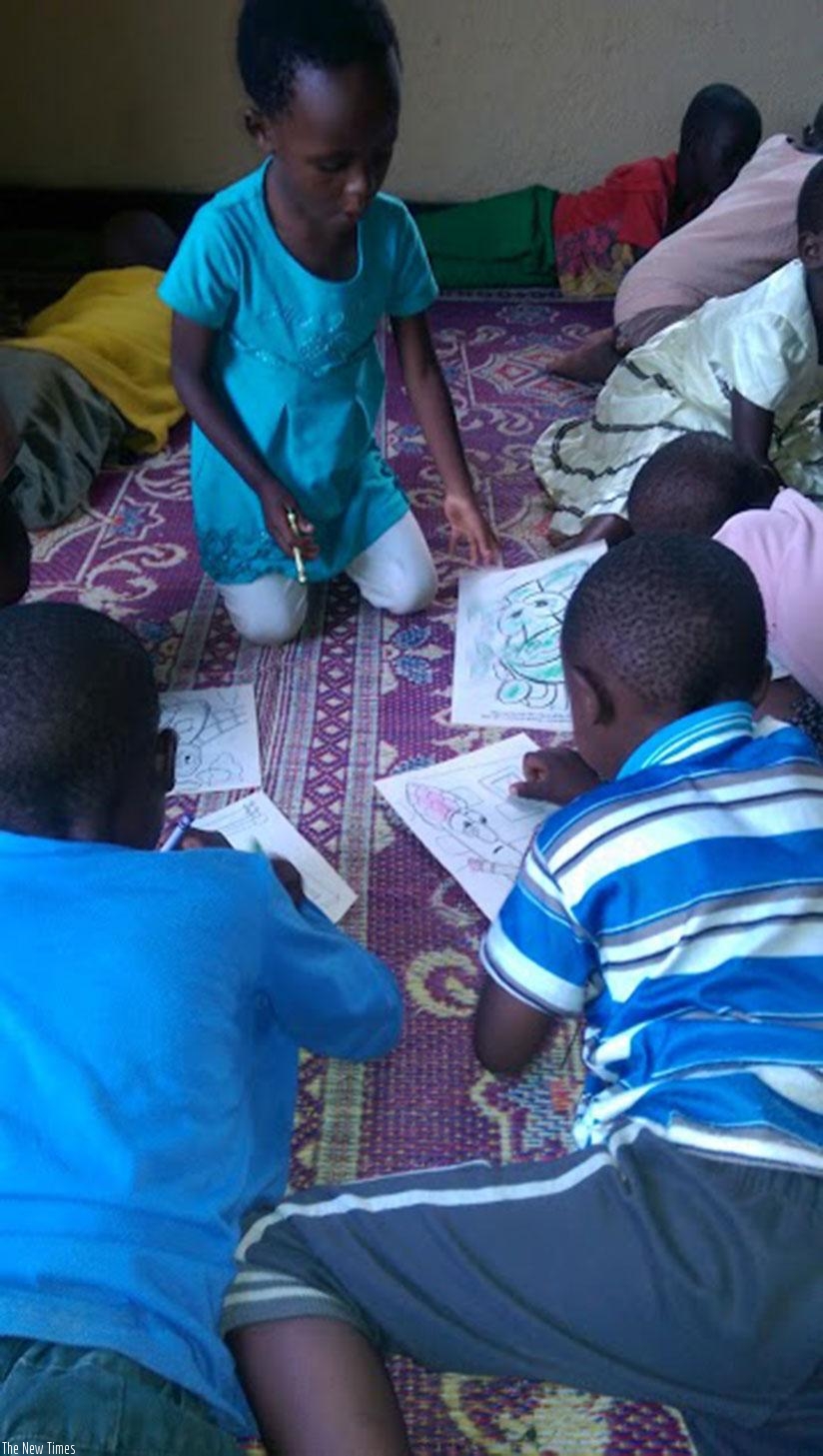 Pupils in a creative drawing class. Itu2019s good to be creative by trying out new things. (Dennis Agaba)