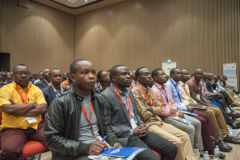 Participants follow proceedings during the official opening of the African Engineering Conference in Kigali yesterday. (Nadege Imbabazi)