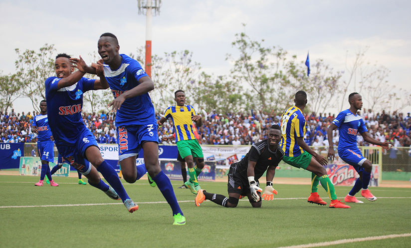 Striker Caleb Musabyimana scored Rayon Sports' only goal during the match  played at Kigali stadium yesterday. (All Photos by Sam Ngendahimana)