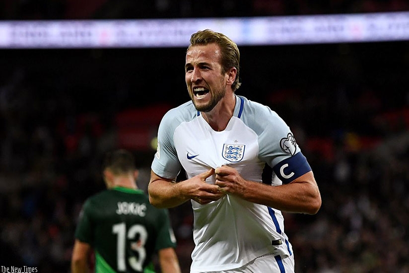 Kane celebrates after finally putting England ahead at the death and sealing their passage to Russia 2018. (Net photo)