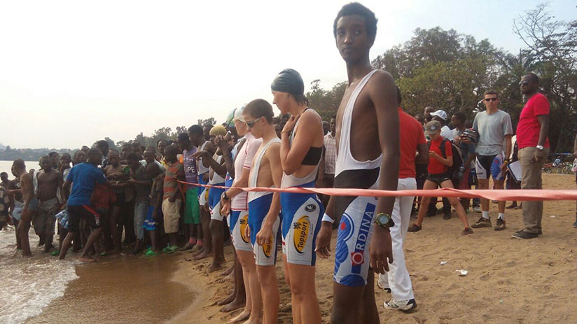 Decathletes get ready to set off in the first Challenge that took place in Karongi in June and won by Karongi Zenith Club. / Courtesy