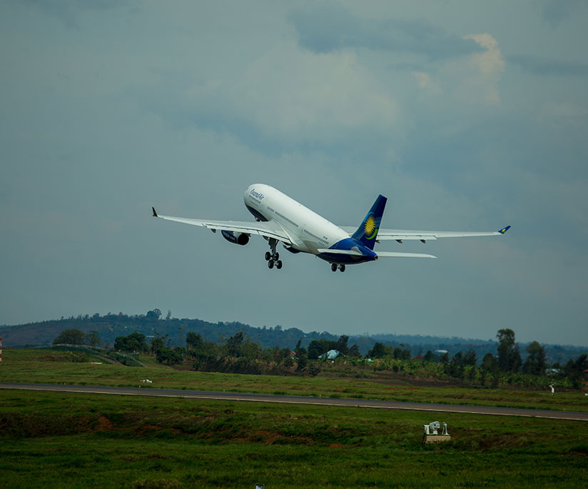 A RwandAir plane takes off at KIA. COMESA is pushing for open skies to promote connectivity.