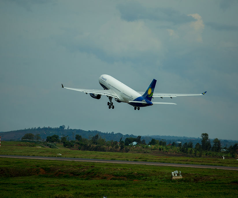 A RwandAir plane takes off at KIA. COMESA is pushing for open skies to promote connectivity.
