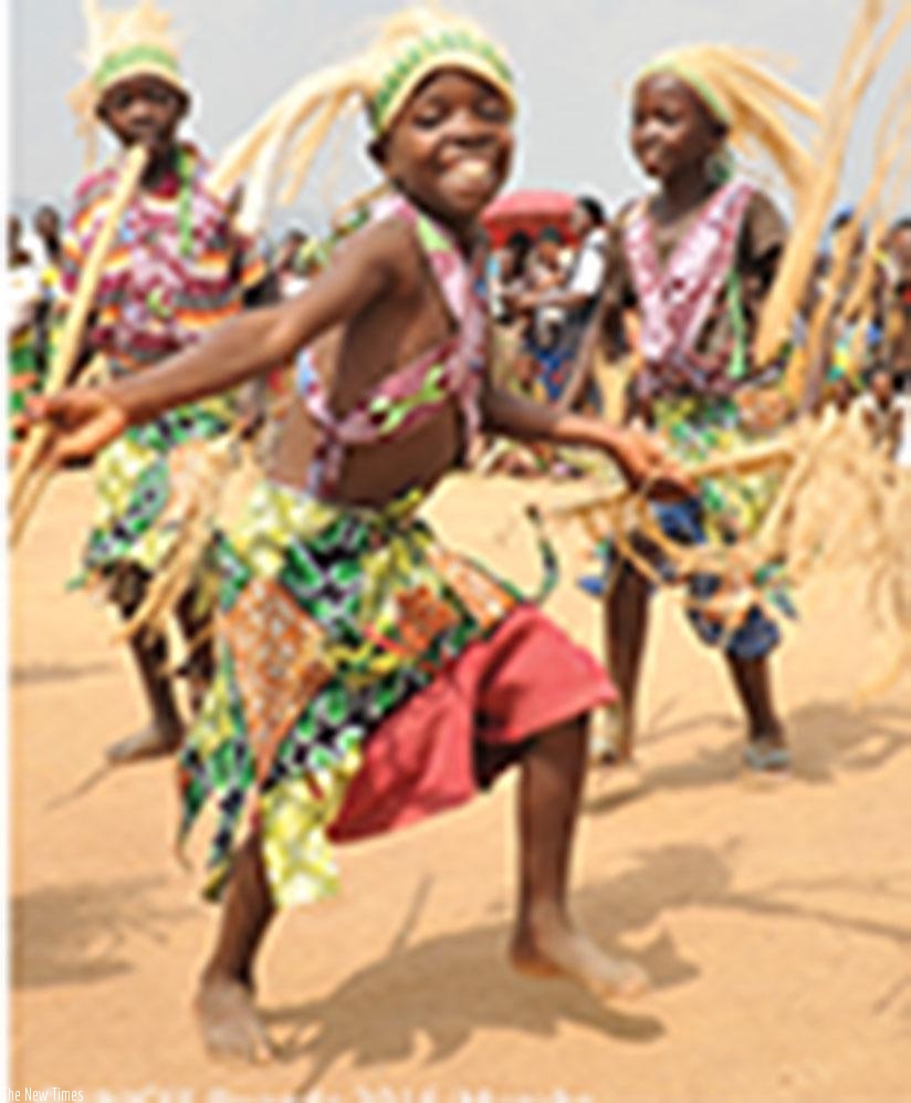 Traditional dancing:  Cultural traditions, like dancing, are important! We should all protect our culture and share it with others.  (UNICEF Rwanda/2017/Mugabe)