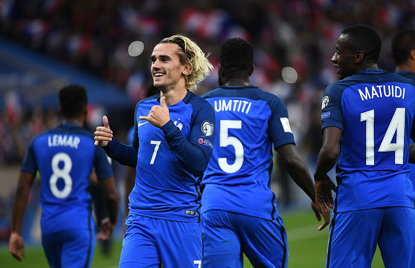 Antoine Griezmann set France on their way to the 2018 World Cup in a must win game by scoring the opener against Belarus. / Internet photo