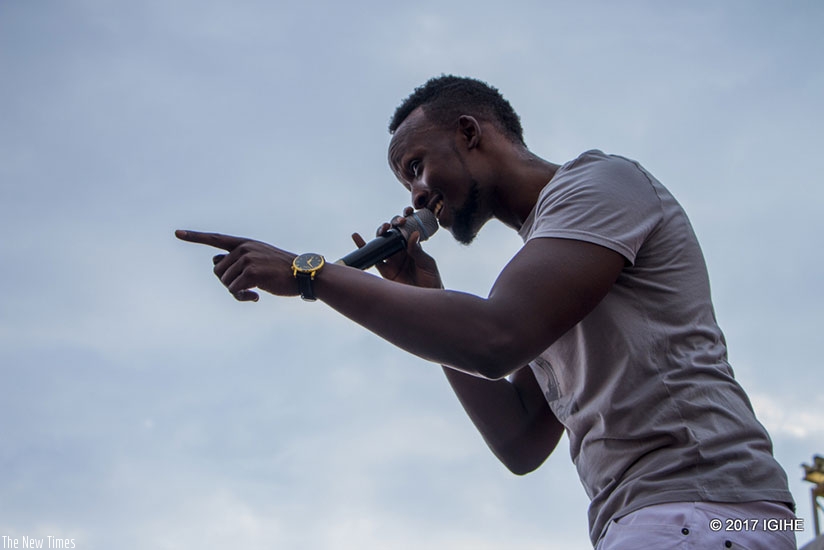 Meddy during his performance in Huye district last weekend. Courtesyrn