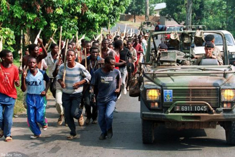 French soldiers in Rwanda alongside Interahamwe militiamen during the 1994 Genocide against Tutsi. Net Photo