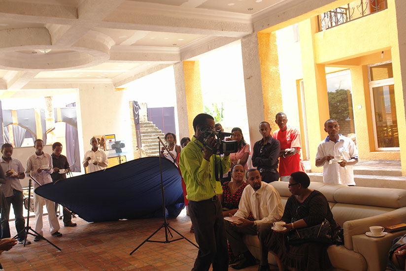 Actors and directors shoot a film recently. / Courtesy