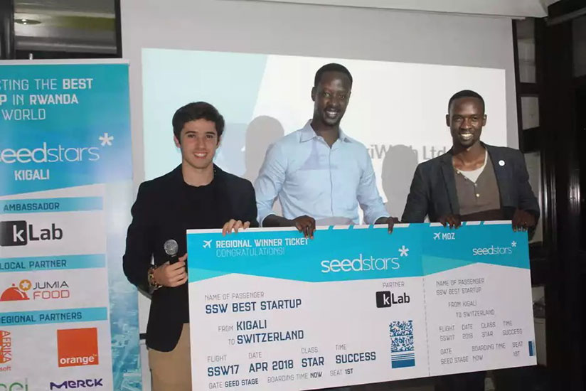 Kanamugire, founder of Pikiwash was announced the winner of the Seedstars Rwanda competition. / Courtesy