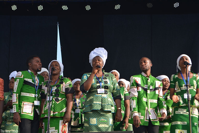 One of the choirs from Goma that performed at the festival.  (Photos by F. Byumvuhore)