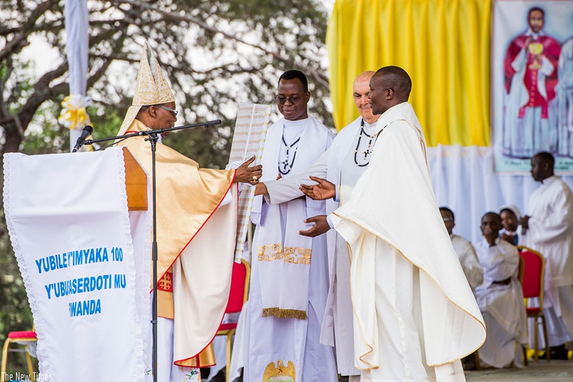Clerics during the celebration of the Centenary Jubilee of Catholic Priesthood in Rwanda, at Kabgayi early this month. (Courtesy)