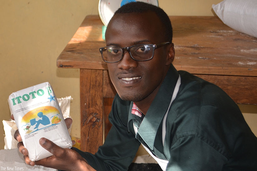  Musanze-based Elyse Habumukiza makes fortified flour from vegetables. African innovators like him need support to expand their ventures.  (File)