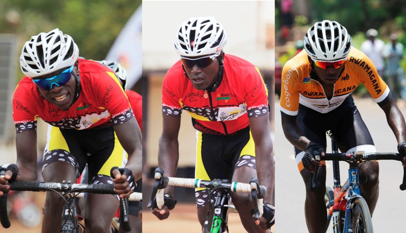 (L-R) Jean Bosco Nsengimana, Patrick Byukusenge and Jean Claude Uwizeye will be riding for Team Rwanda.