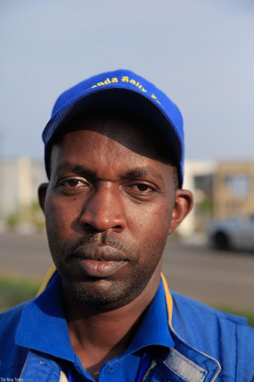 Rwandan drivers Claude Gakwaya and Claude Mugabo  in a Subaru Impreza during Rwanda Mountain Gorilla in September. / Sam Ngendahimana