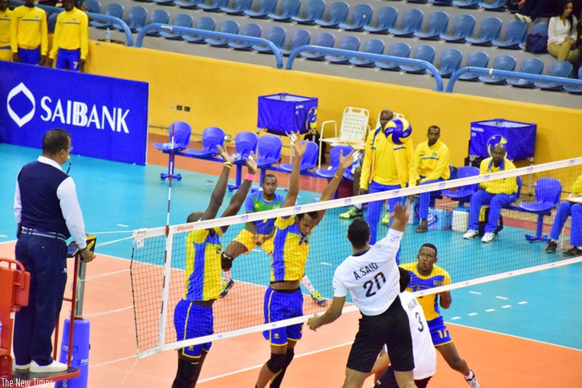 Ahmed Said hits the ball against Rwanda (Courtesy photo)