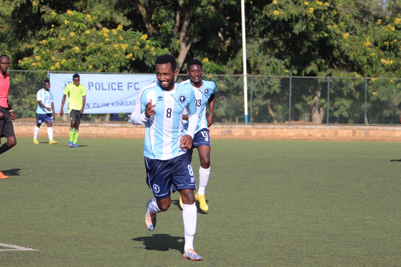 Police FC head coach Seninga wants to see his striking duo of Mico (front) and Biramahire, behind him, to become more ruthless in front of the goal. / File
