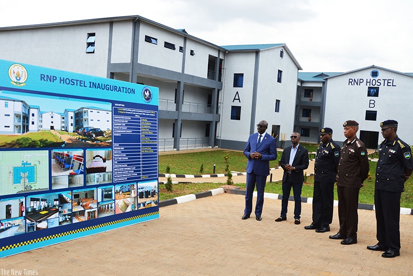 (L-R); The Minister for Justice and Attorney General Johnston Busingye; State Minister for Constitutional and Legal Affairs, Evode Uwizeyimana; Inspector General of Police (IGP) Em....