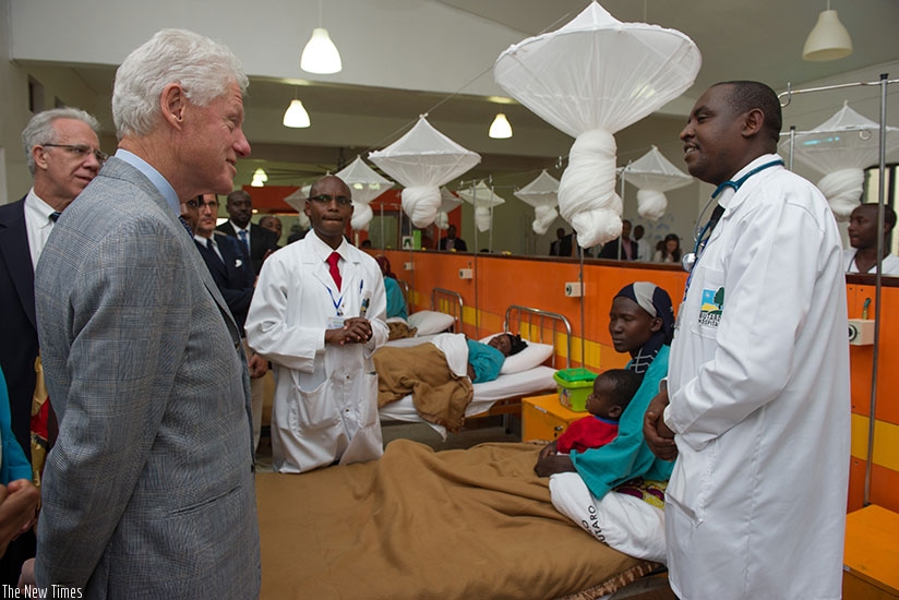 Former US President Bill Clinton during a past visit to Butaro Cancer Centre. File.