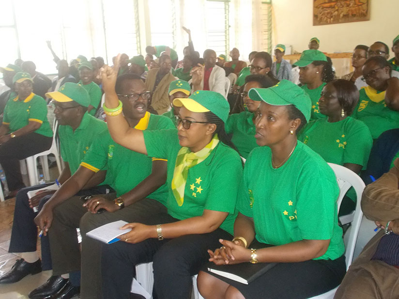 Members of PL follow proceedings during the meeting in Kigali, on Sunday. / Michel Nkurunziza