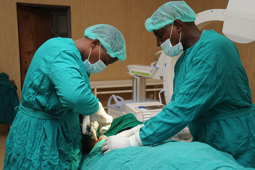 Surgeons carry out conventional surgery at Rwanda Military Hospital, Kanombe. / File