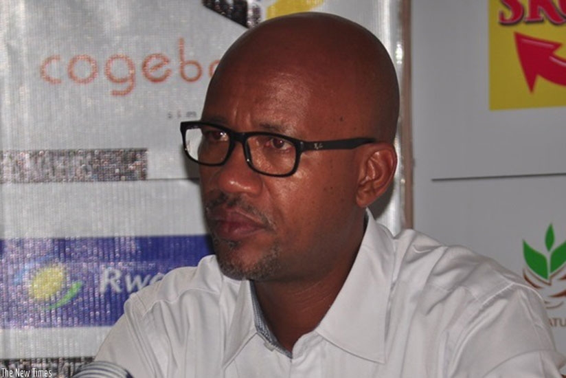 FERWACY boss Aimable Bayingana addressing the press conference. Courtesy