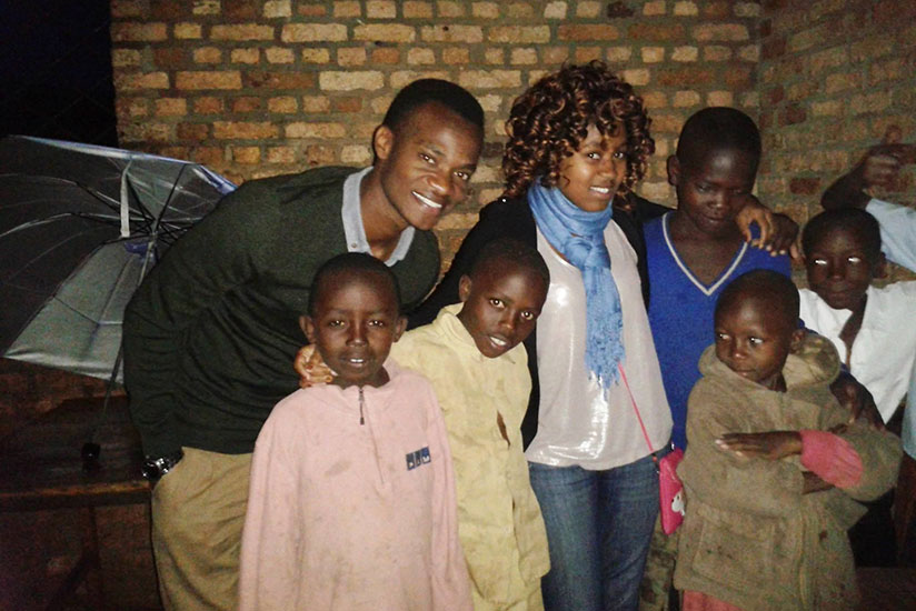 Uwizirerera with some of the children she has taken off the street.