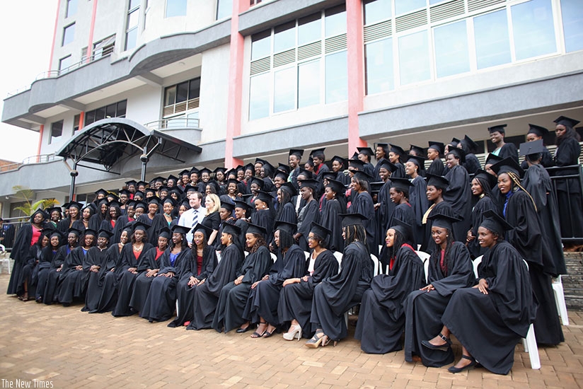 The graduates of Akilah Institute for Women pose for a group photo during the ceremony last Friday. / Lydia Atieno.