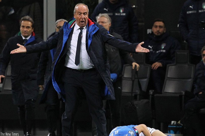 Italy have sacked manager Gian Piero Ventura after they failed to reach the World Cup for the first time since 1958. (Net photo)