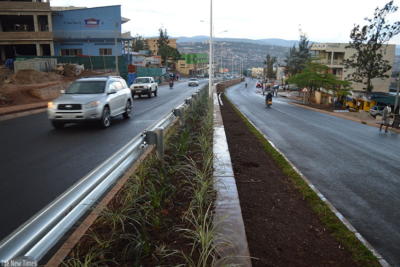 The newly reconstructed dual carriage route along Muhima - Nyabugogo. ( All photos by Joseph Mudingu)